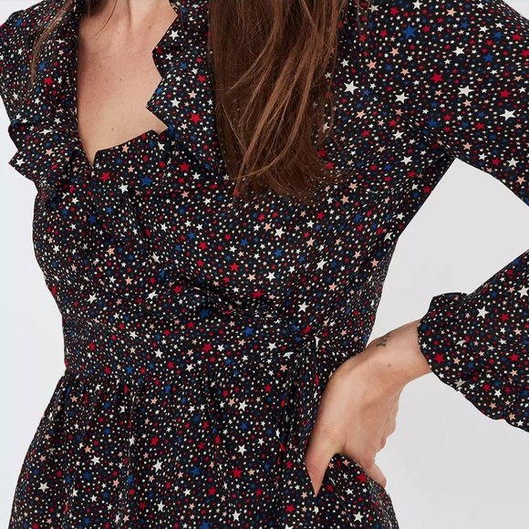 Madewell Silk Wrap Top in Starry Night (XXS) - Picture 2 of 3